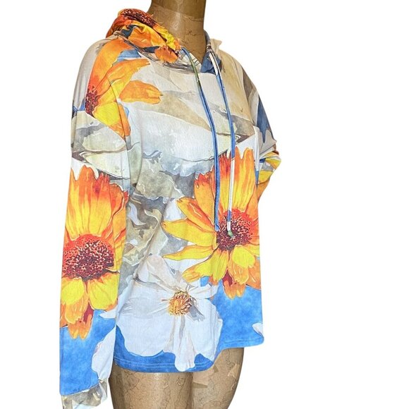 Lily by Firmiana Colorful Floral Hoodie Sz L #96S - Picture 2 of 9